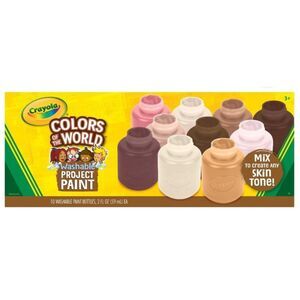 NEW Crayola Colors of the World Washable Project Paint - 10 Count - Skin Tone 3+